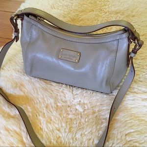 Kate Spade grey pebbled leather crossbody
